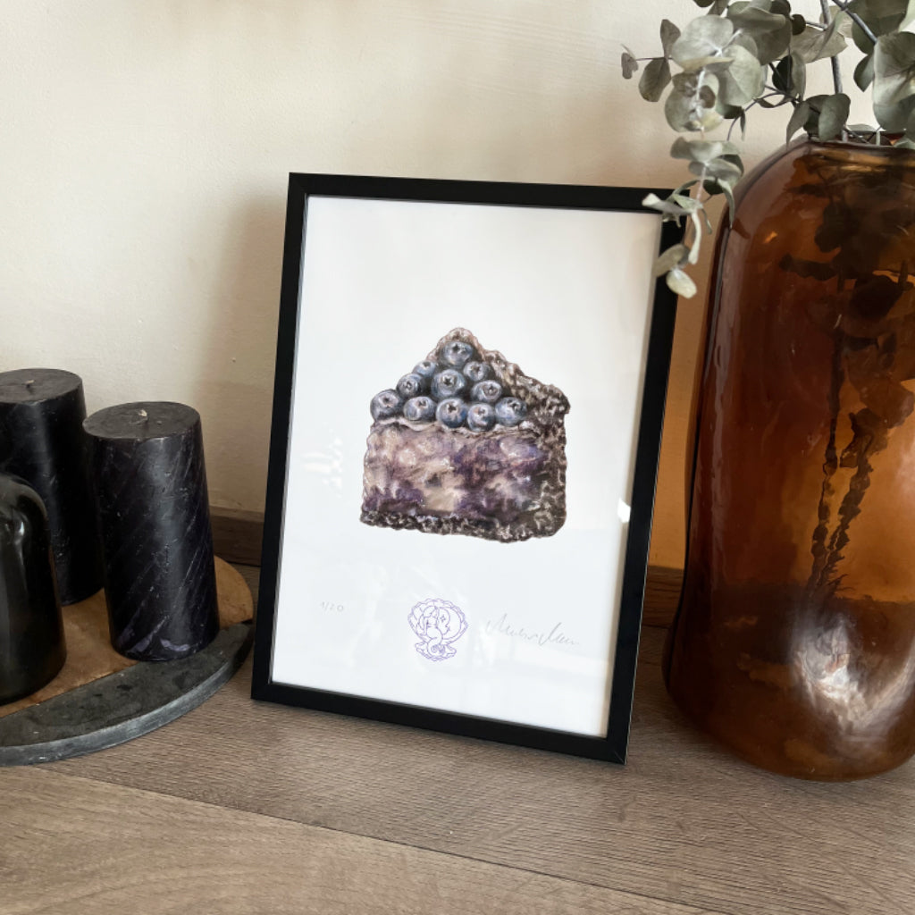 Áfonyás torta szelet kézzel rajzolt falikép 