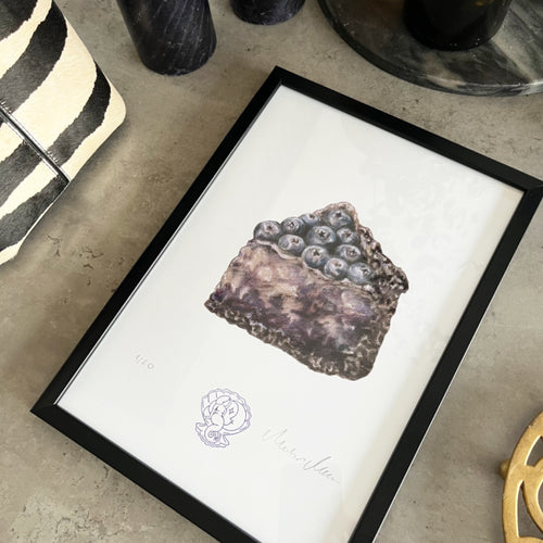 Kézzel rajzolt áfonyás sajttorta  limitált szériás art print