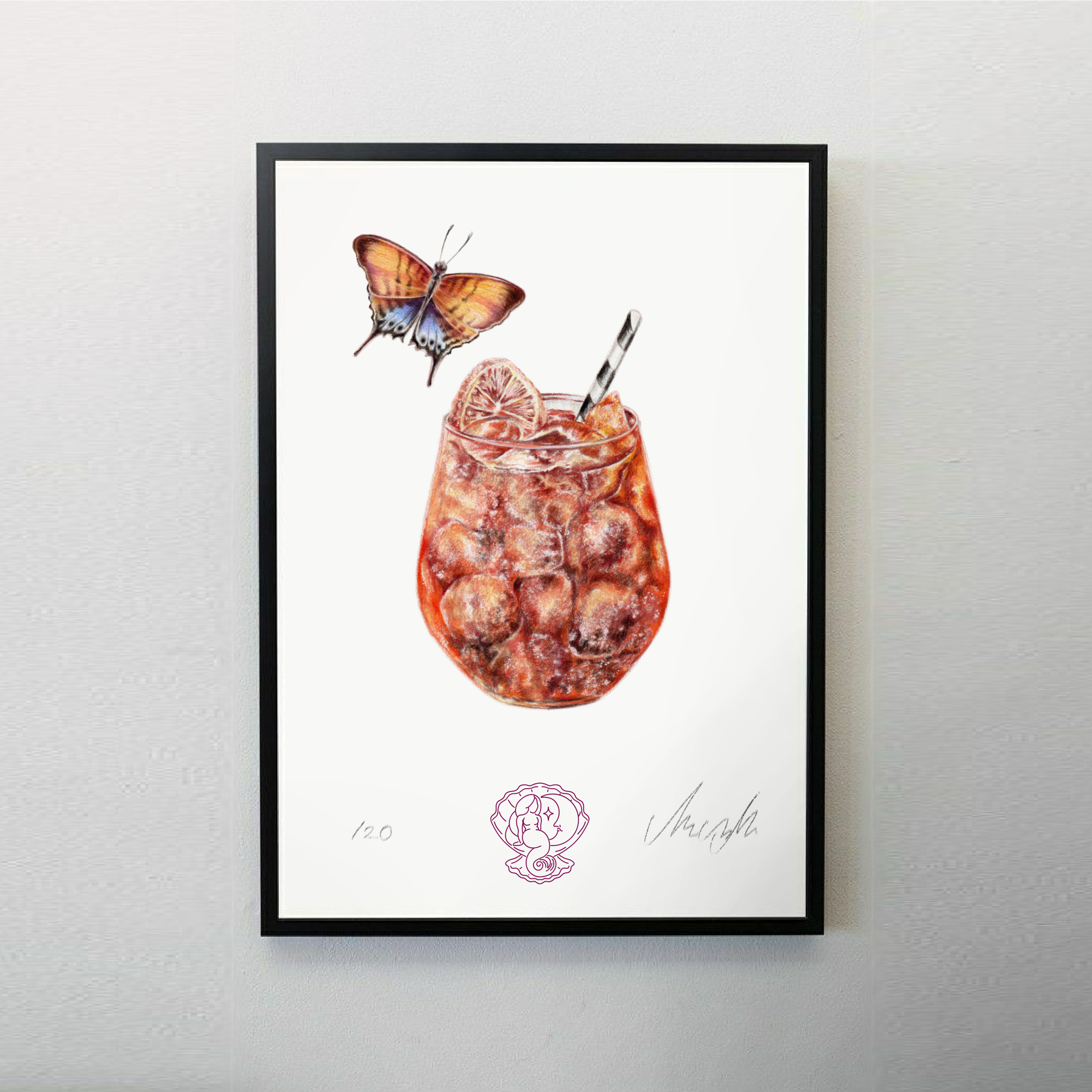 apert spritz pencil drawing art poster