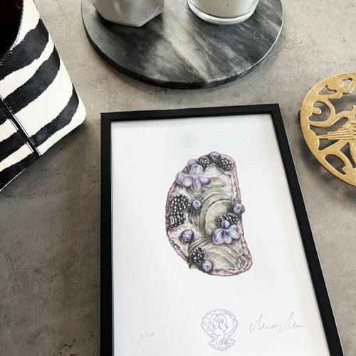 Részletgazdag illusztráció avocado toast művészi art print