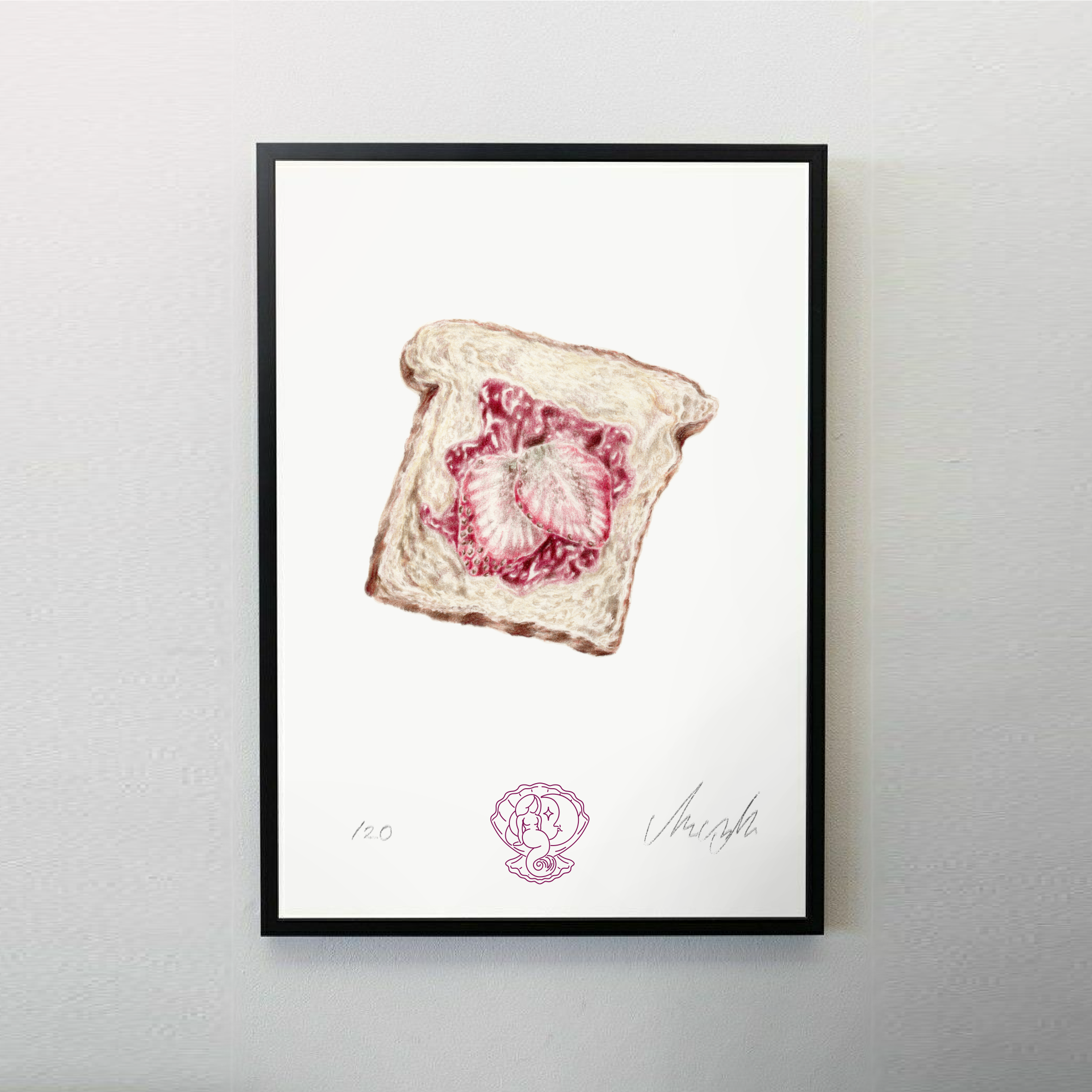 Berry jam toast - A4 art print