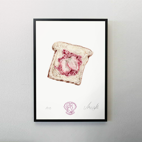 Berry jam toast - A4 art print