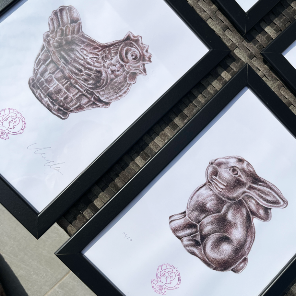 Csokoládé tyúk - A4 art print