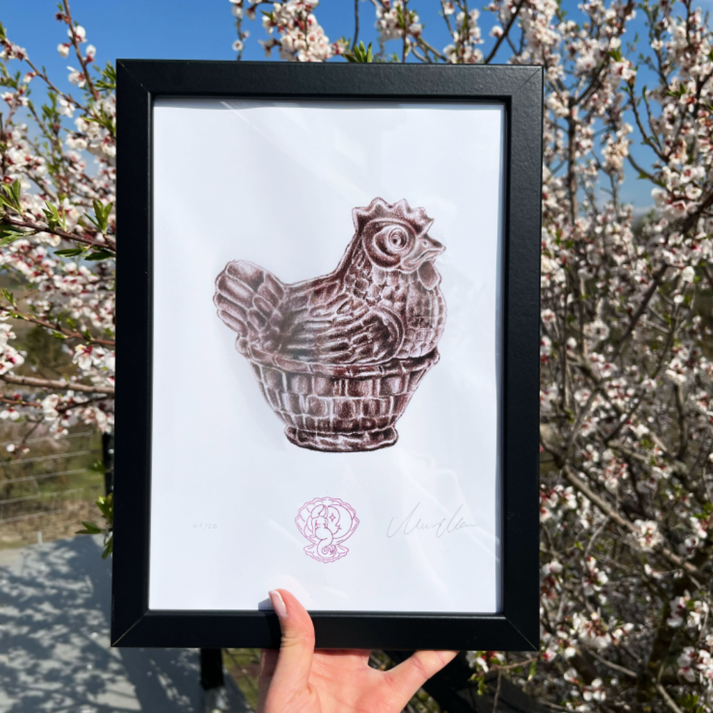 Csokoládé tyúk - A4 art print
