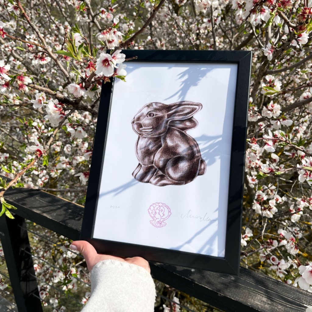 husveti nyuszi ajandek festmeny 