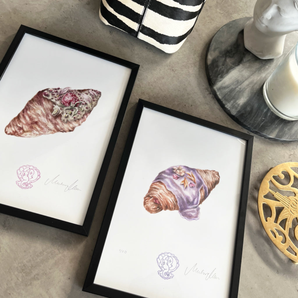 Kézzel rajzolt croissant illusztráció falikép