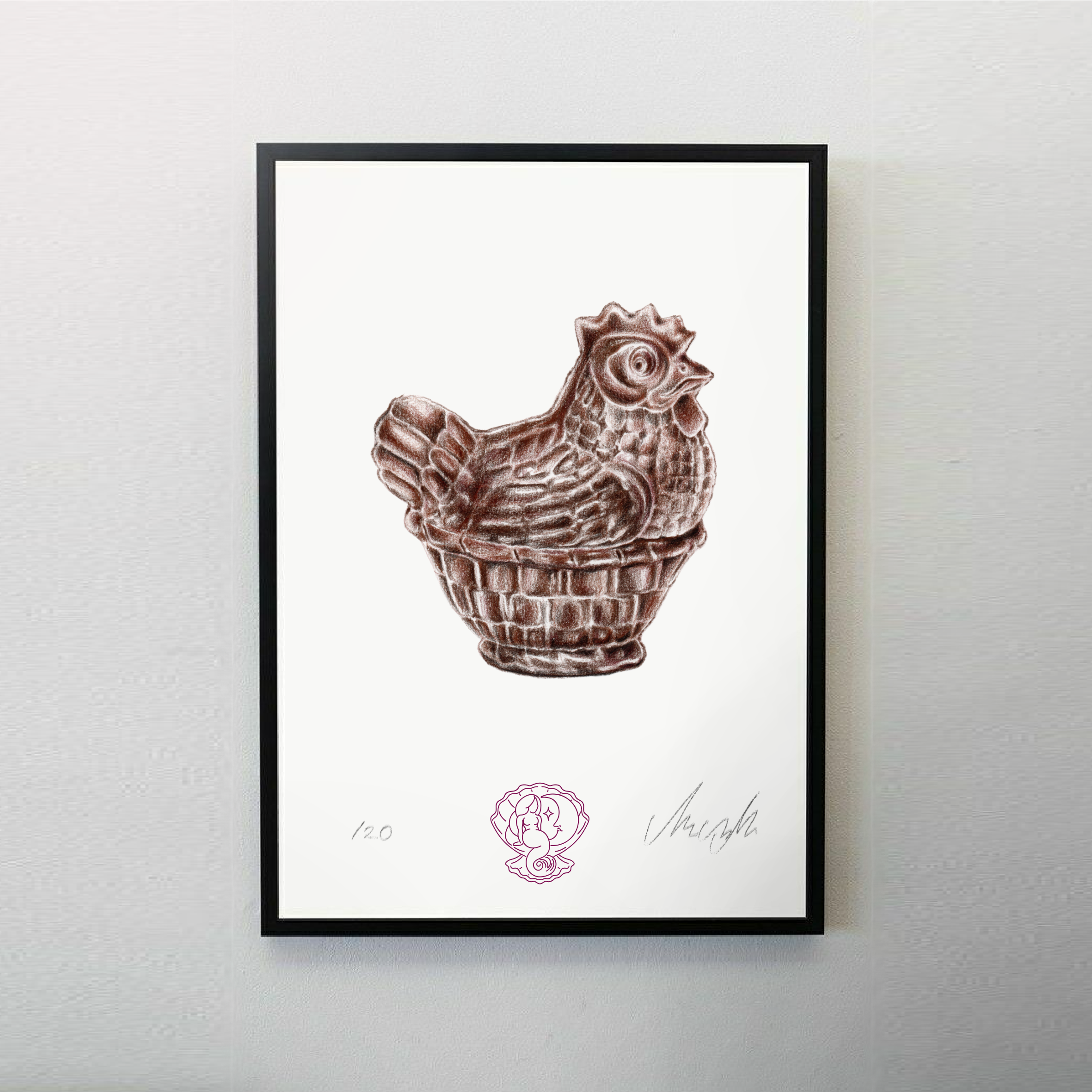 Csokoládé tyúk - A4 art print