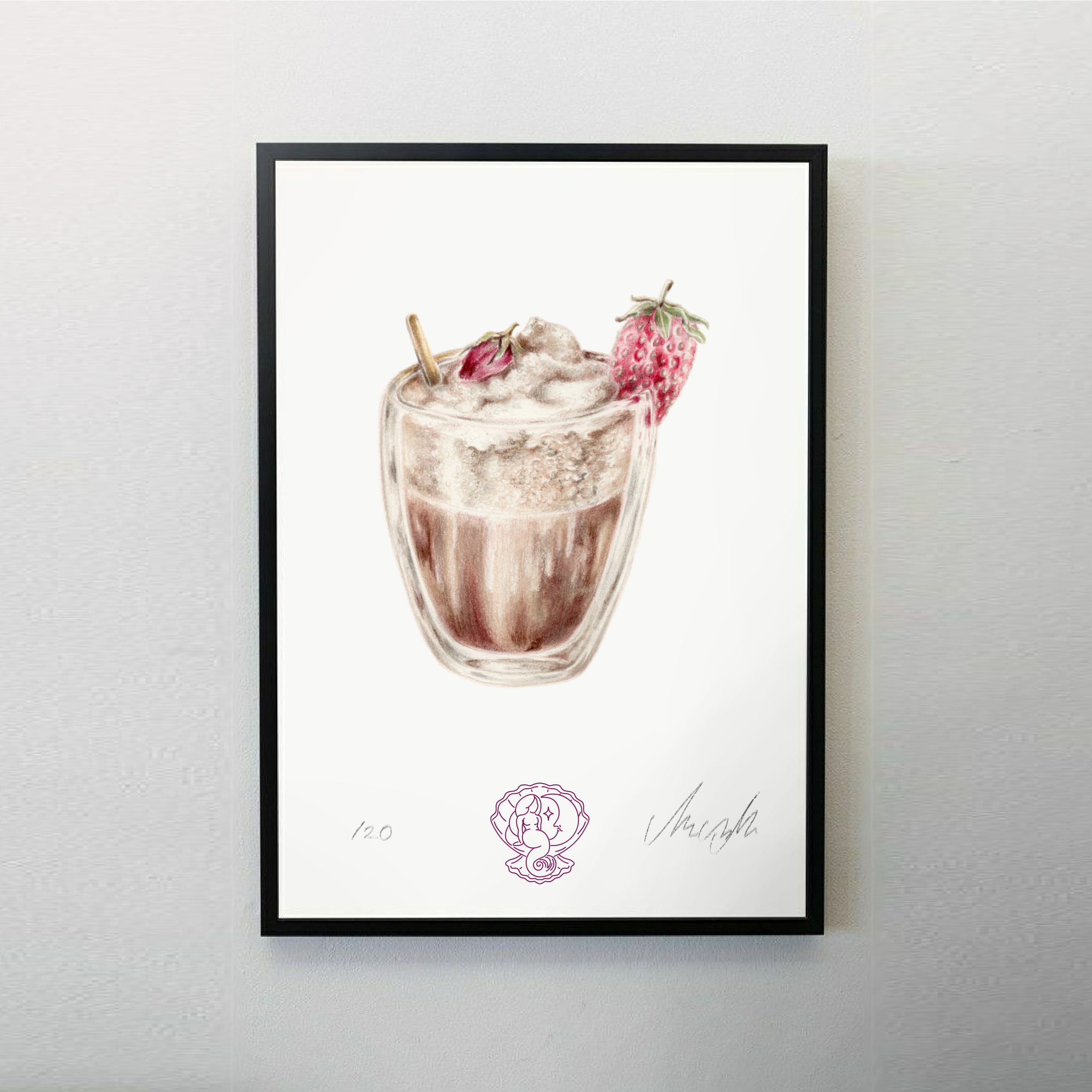 Strawberry frappé - A4 art print