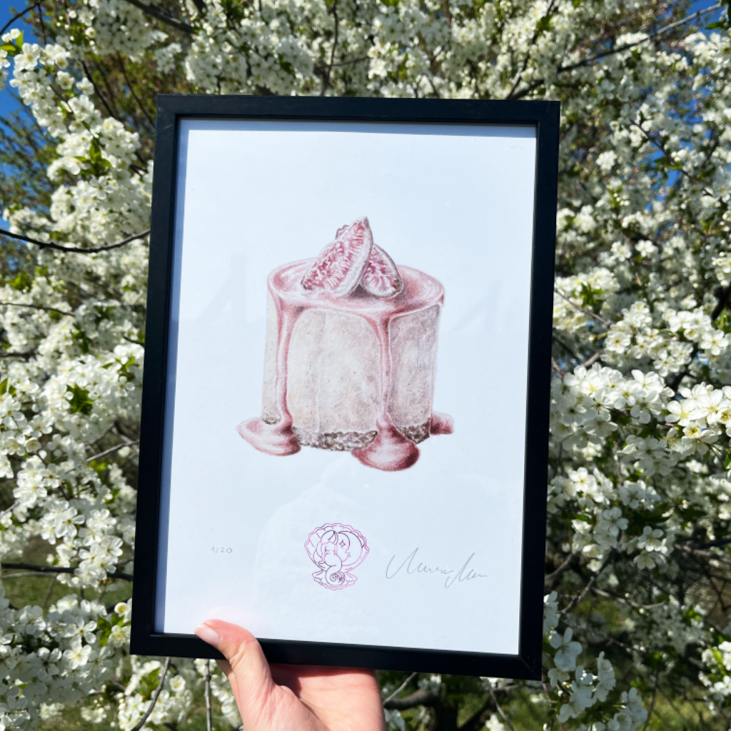 fügés tortaszelet gasztro illusztráció művészi nyomat art print