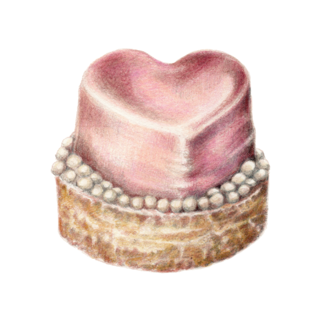 szív mignon art print letisztult ceruzarajz gasztro illusztráció 