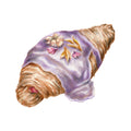 Lavender croissant ceruza rajz művészi részletgazdag nypomat 
