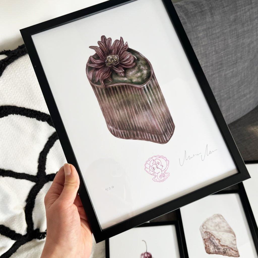 Matcha latte illusztráció A4 művészeti nyomat falikép