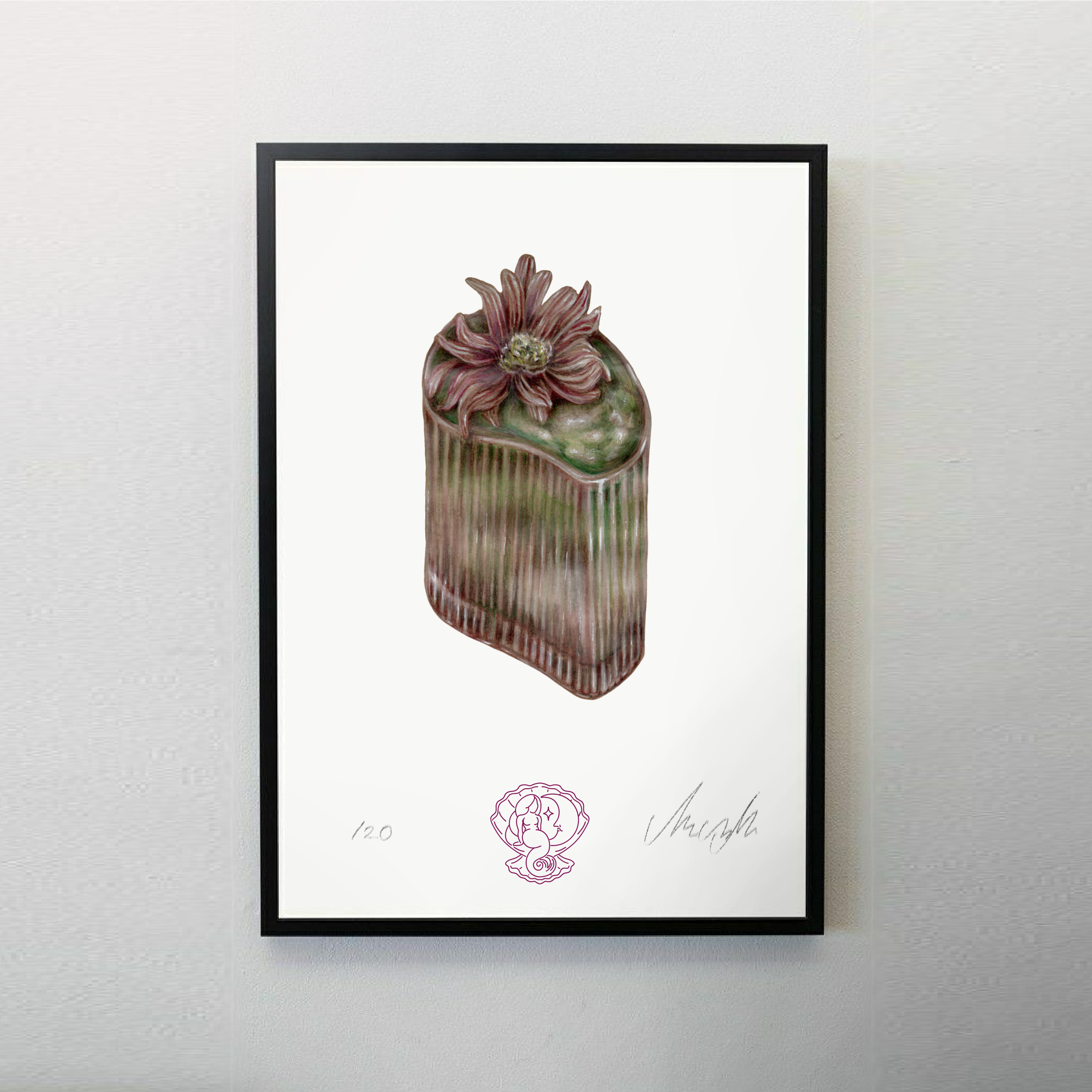 Matcha with flower - A4 print