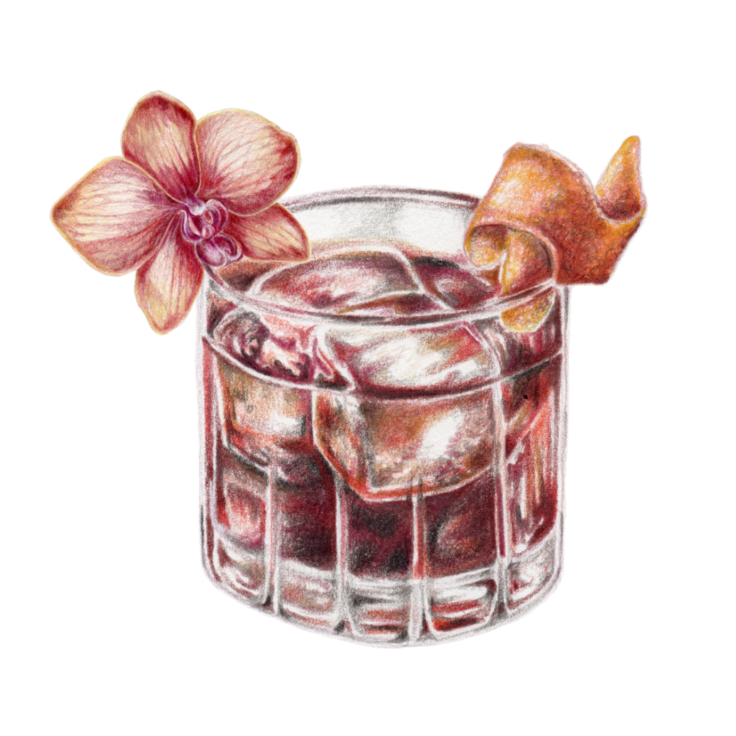 negroni cocktail art print poster