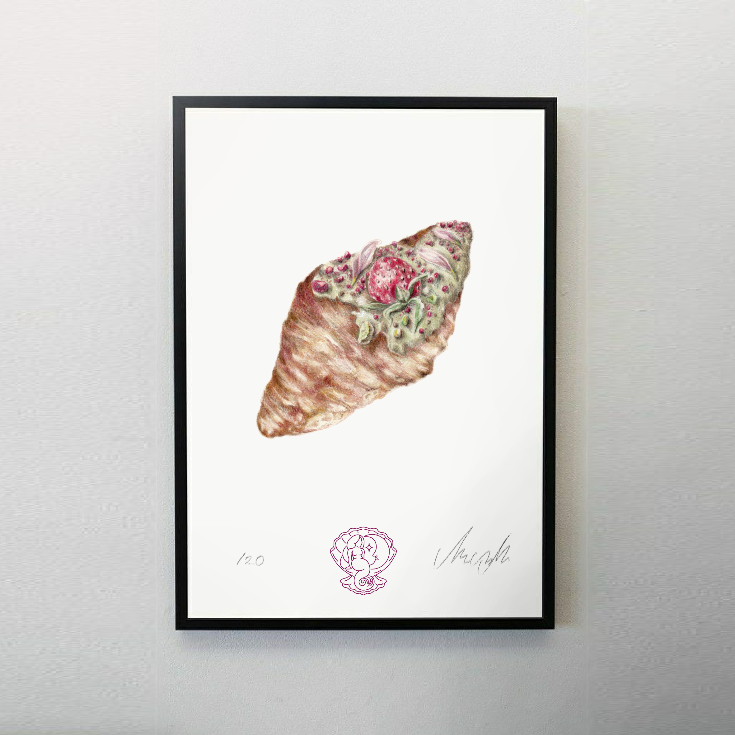 Pistachio Croissant - A4 print