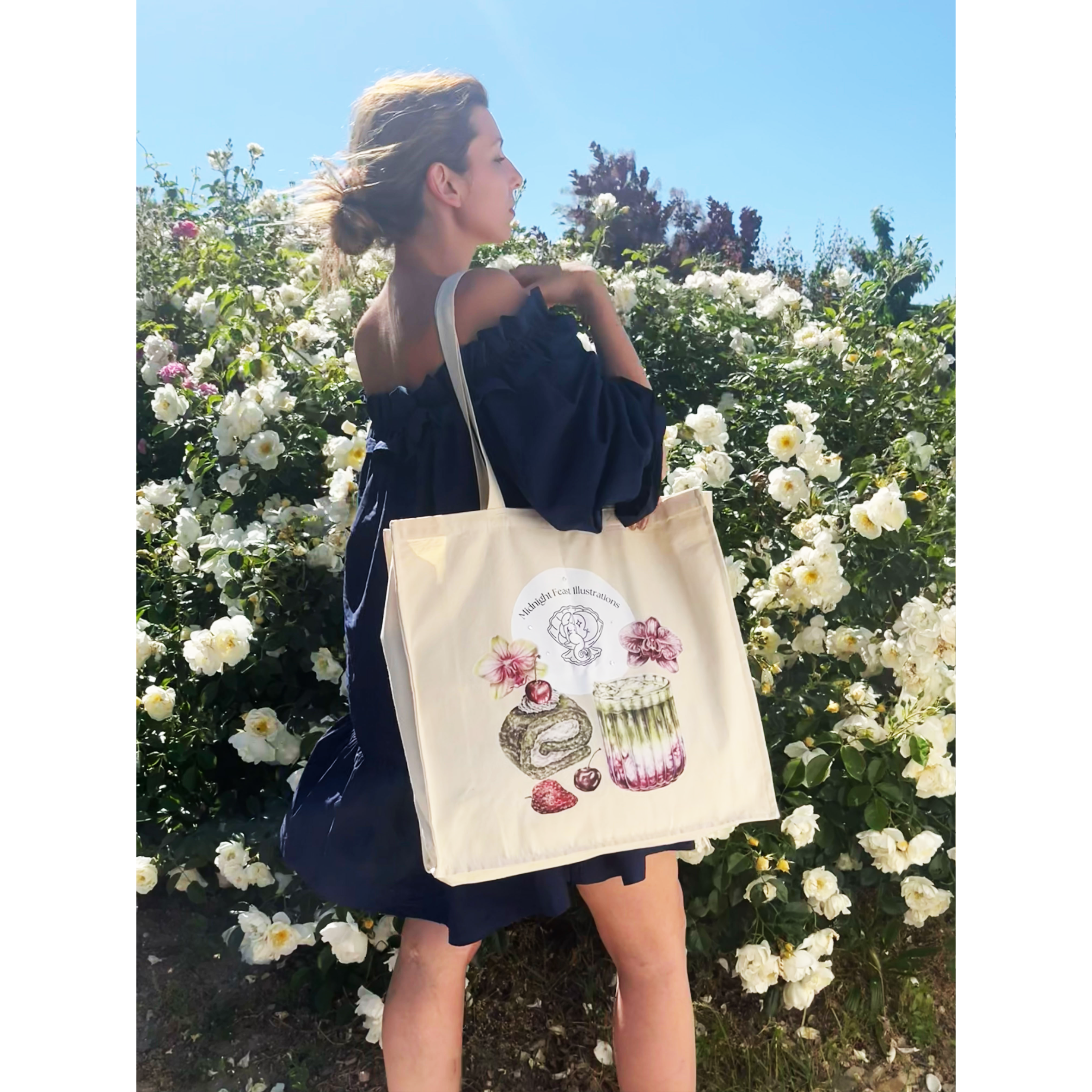 unique tote bag with illustrations