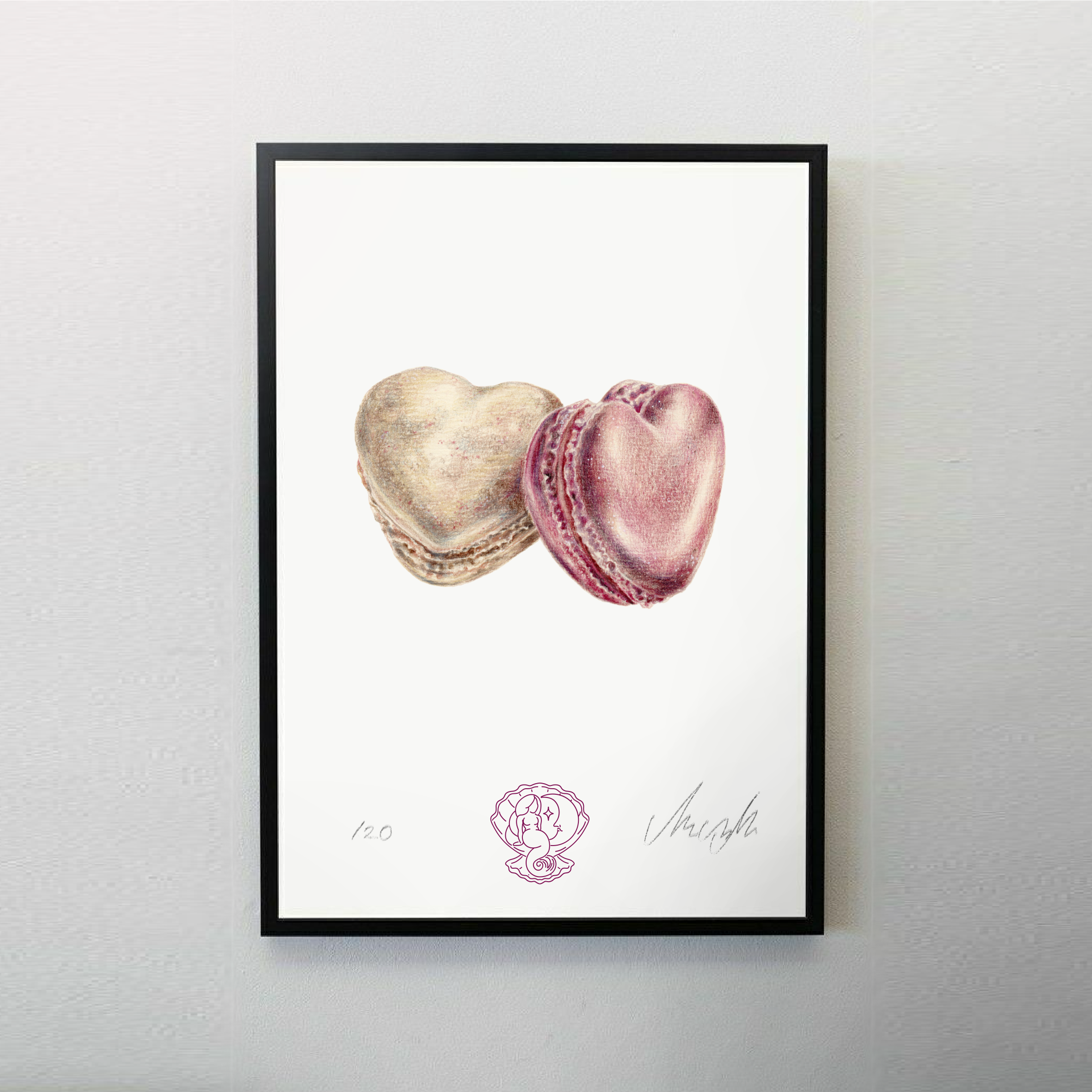Szív macaronok - A4 art print