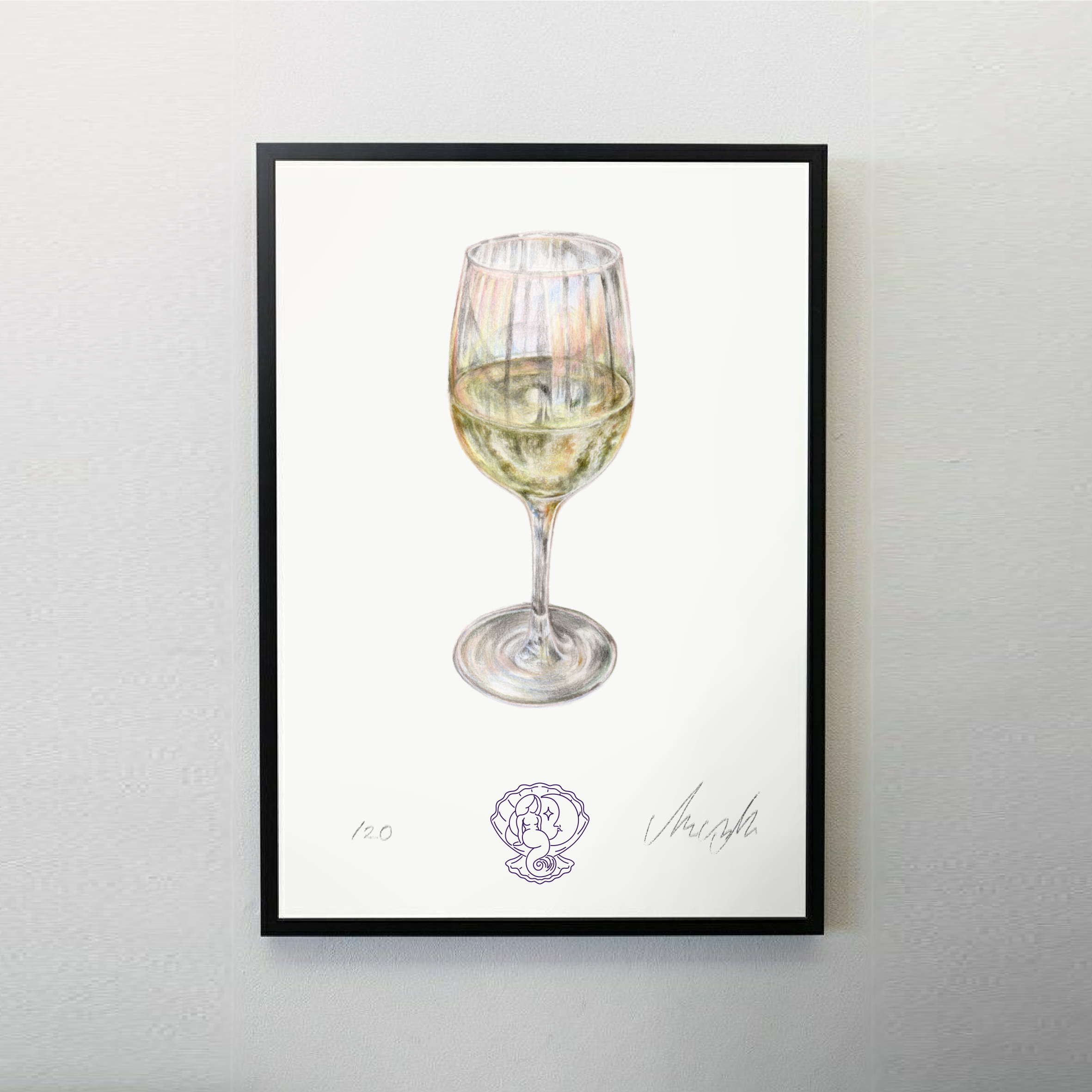 White wine - A4 art print